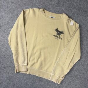 BAIT x Bruce Lee Crewneck Sweatshirt Mens Large Yellow Sun Faded Graphic